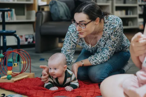 A mother and baby attending Babytime at Murrayville Library